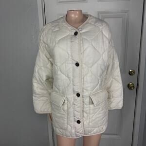 Frankie Shop Quilted Jacket Women's XS/S Military Button Liner Coat Puffer E4-10